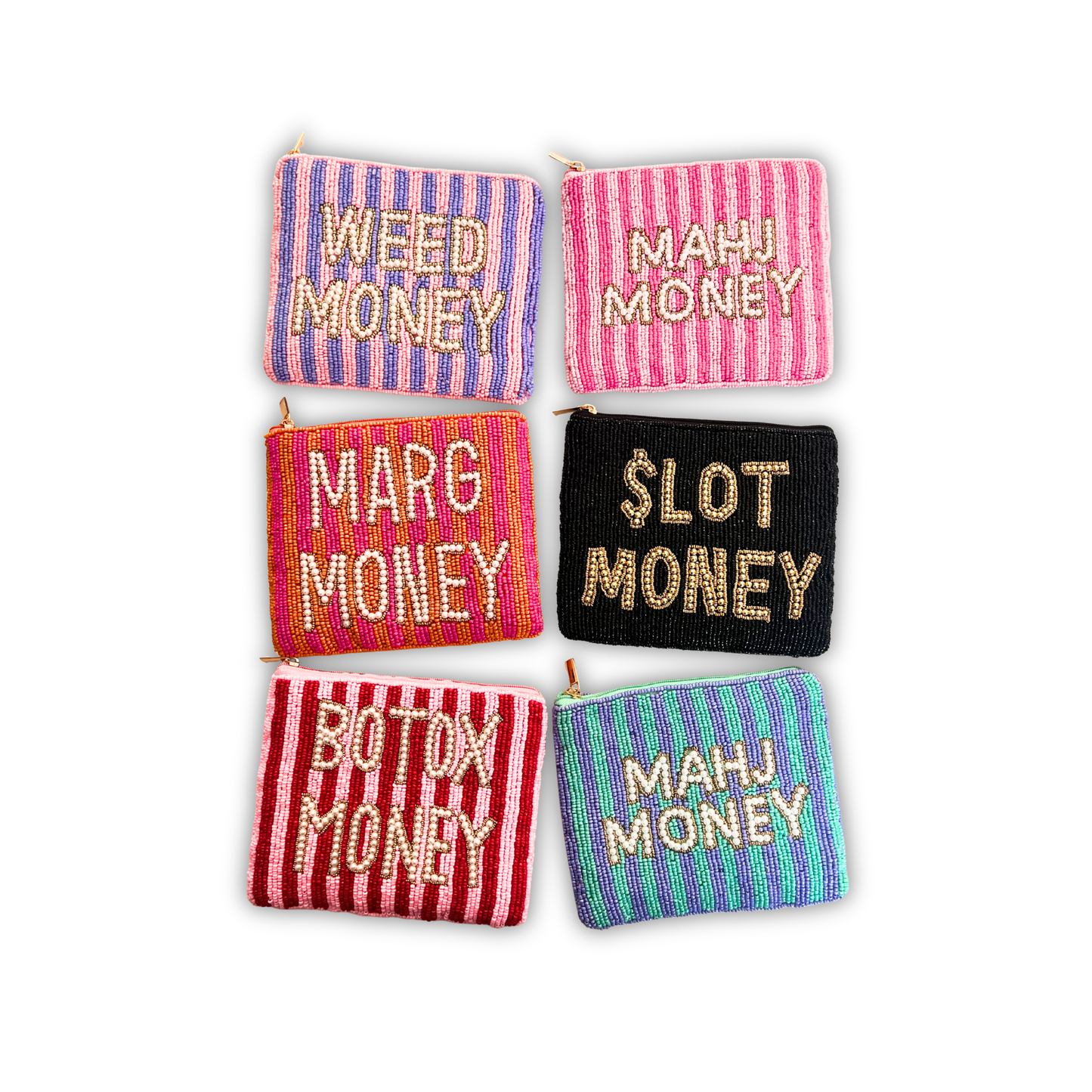 Living Best Life & Get In Loser XL Beaded Coin Purse