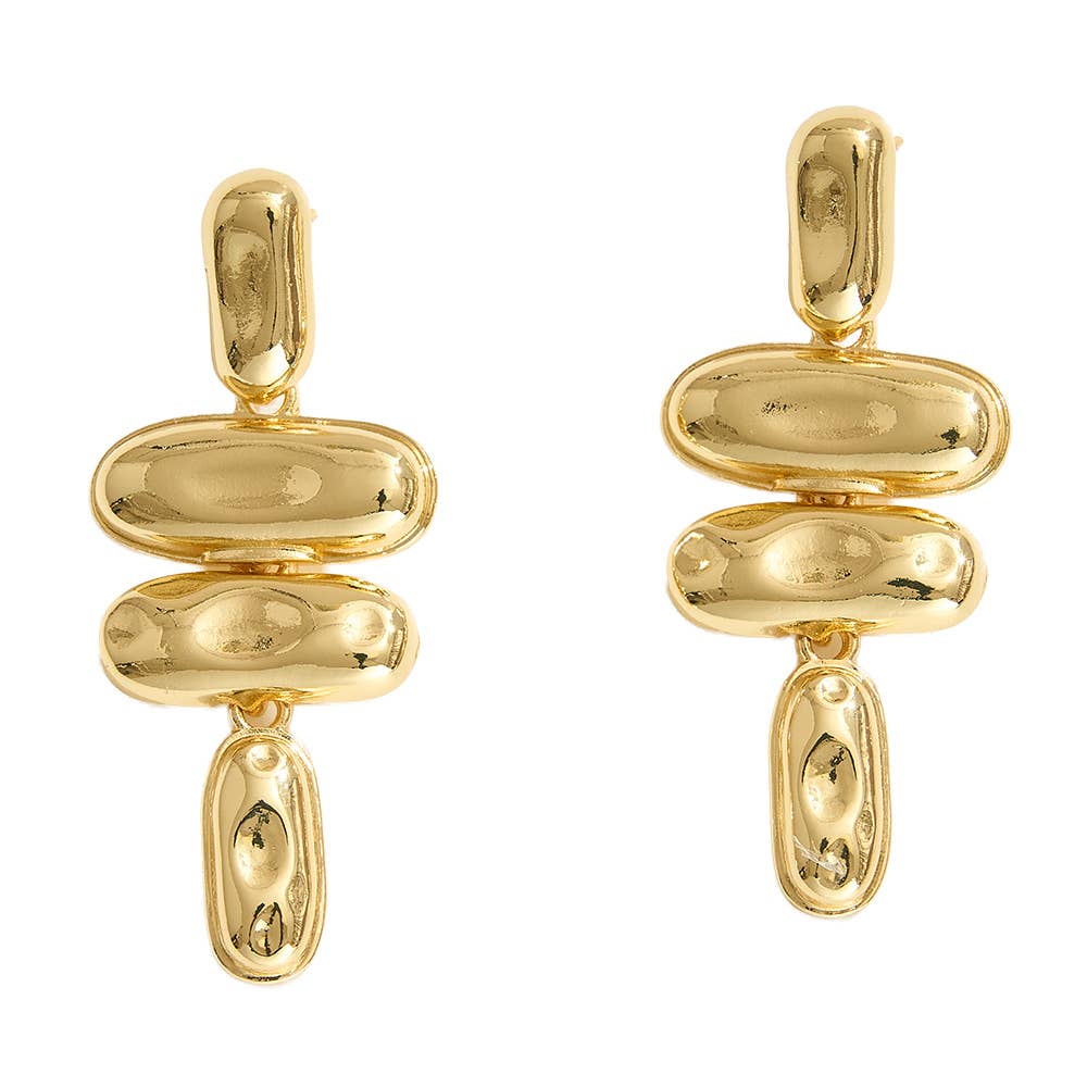 14K Gold Dipped Geometric Drop Earrings