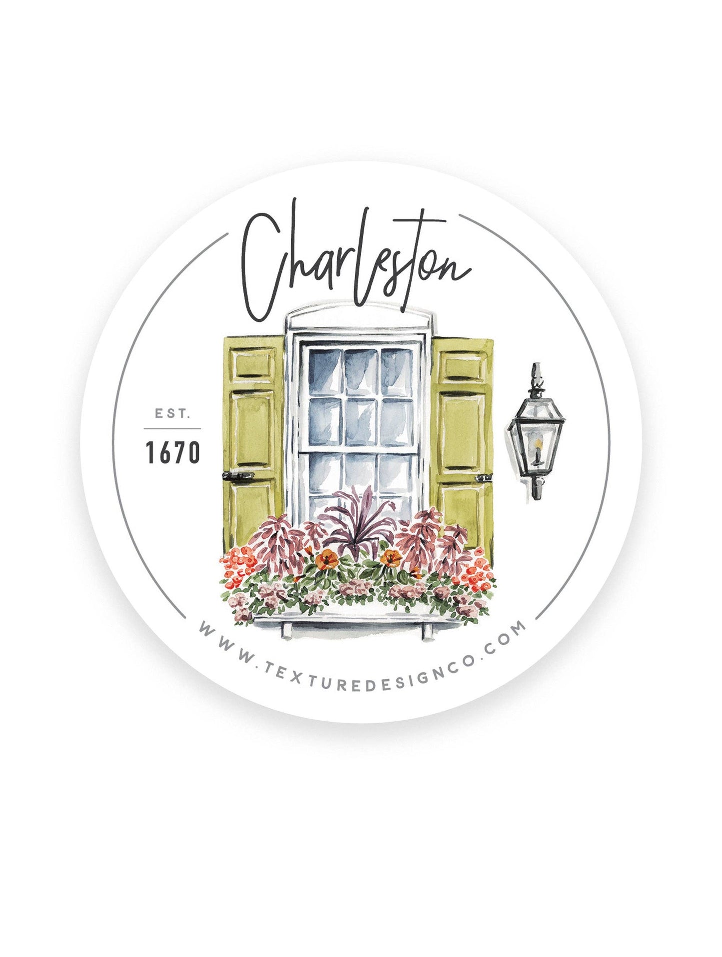 The Charleston Flower Box Sticker in White
