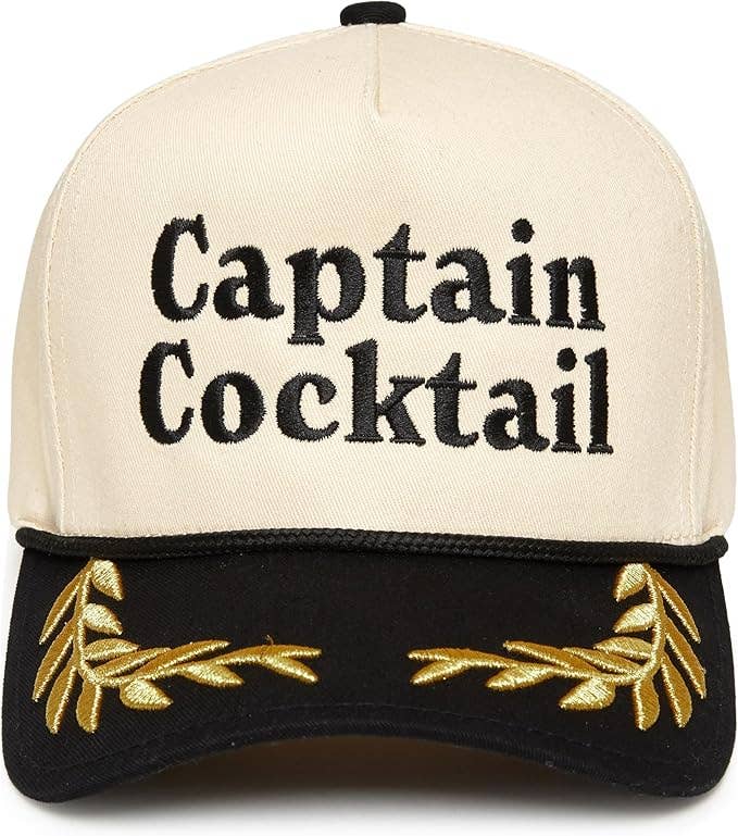 2-Tone Cap - Captain Cocktail - Black/Beige (nautical)