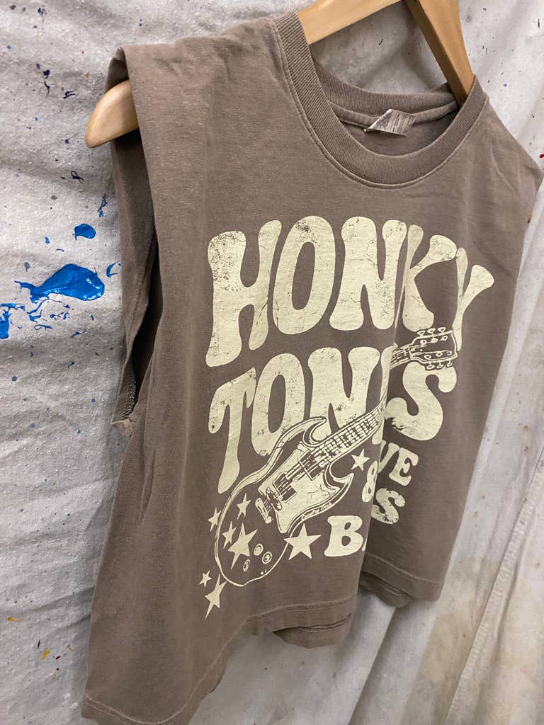 Honky Tonks & Dive Bars Boxy Midriff Muscle top