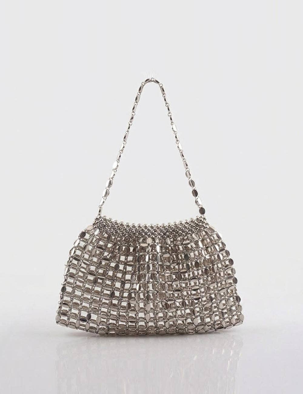Simple Hollow Out Handmade Beaded Handbag