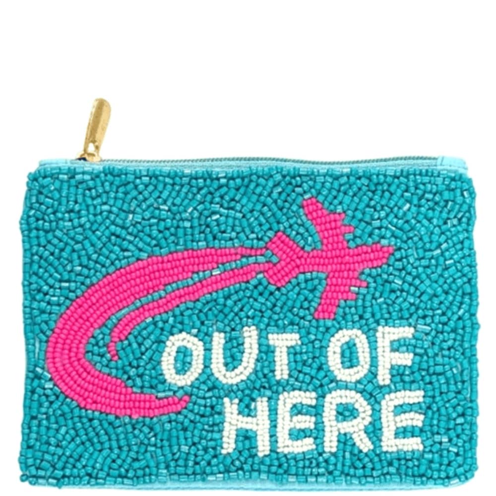 Out of Here Beaded Coin Purse