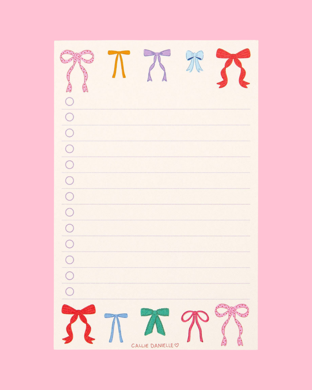 Coquette Bows To Do List Notepad