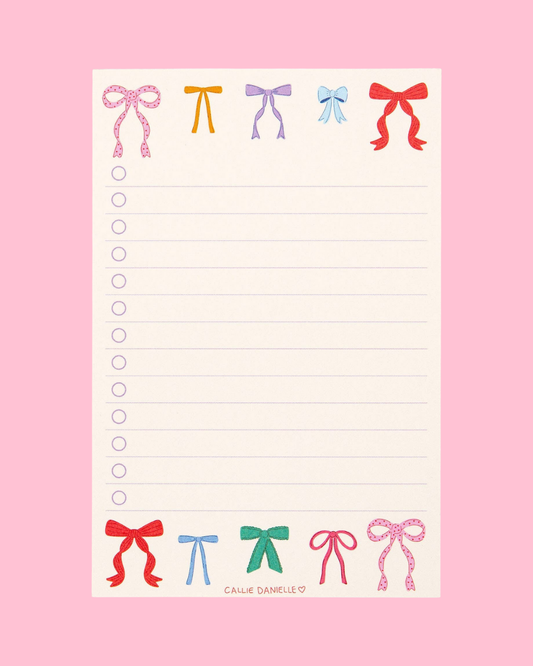 Coquette Bows To Do List Notepad