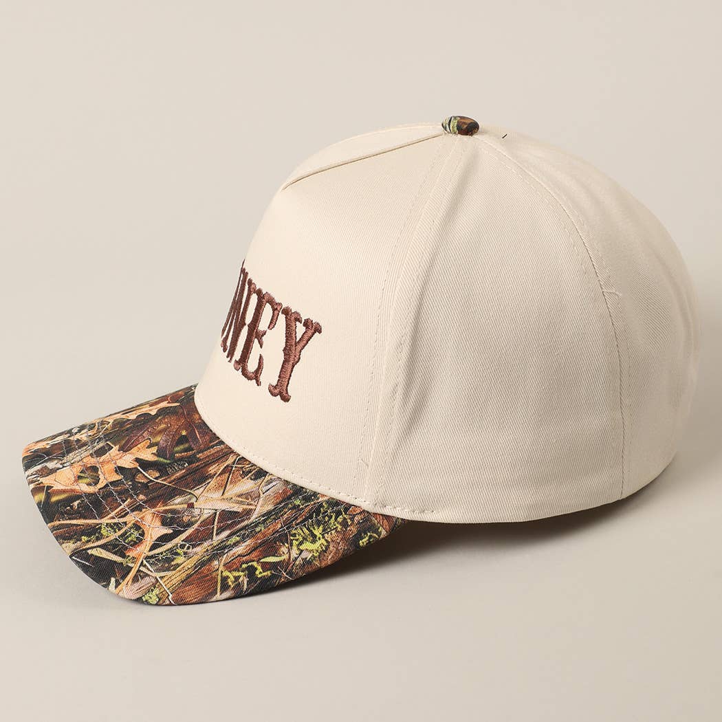 HONEY Lettering Embroidery Camo Two-Tone Cap