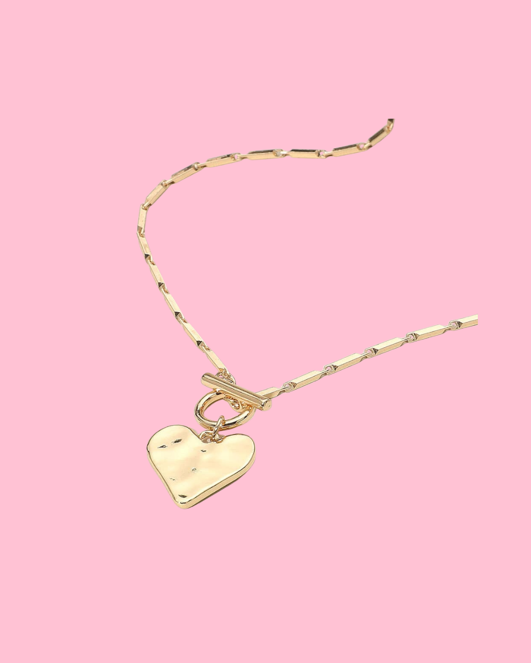 Paris 18K Gold Non-Tarnish Large Heart Chain Necklace