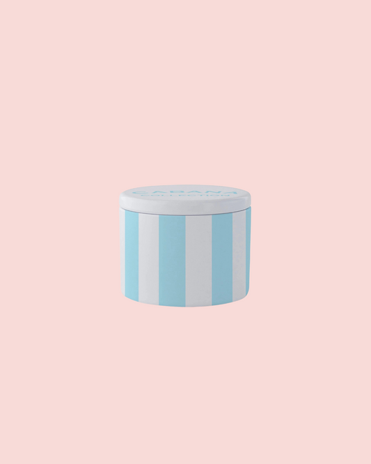 Travel Candle - Cabana Blue & White Stripe