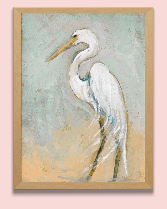 Ellabell, an Egret Vertical Print