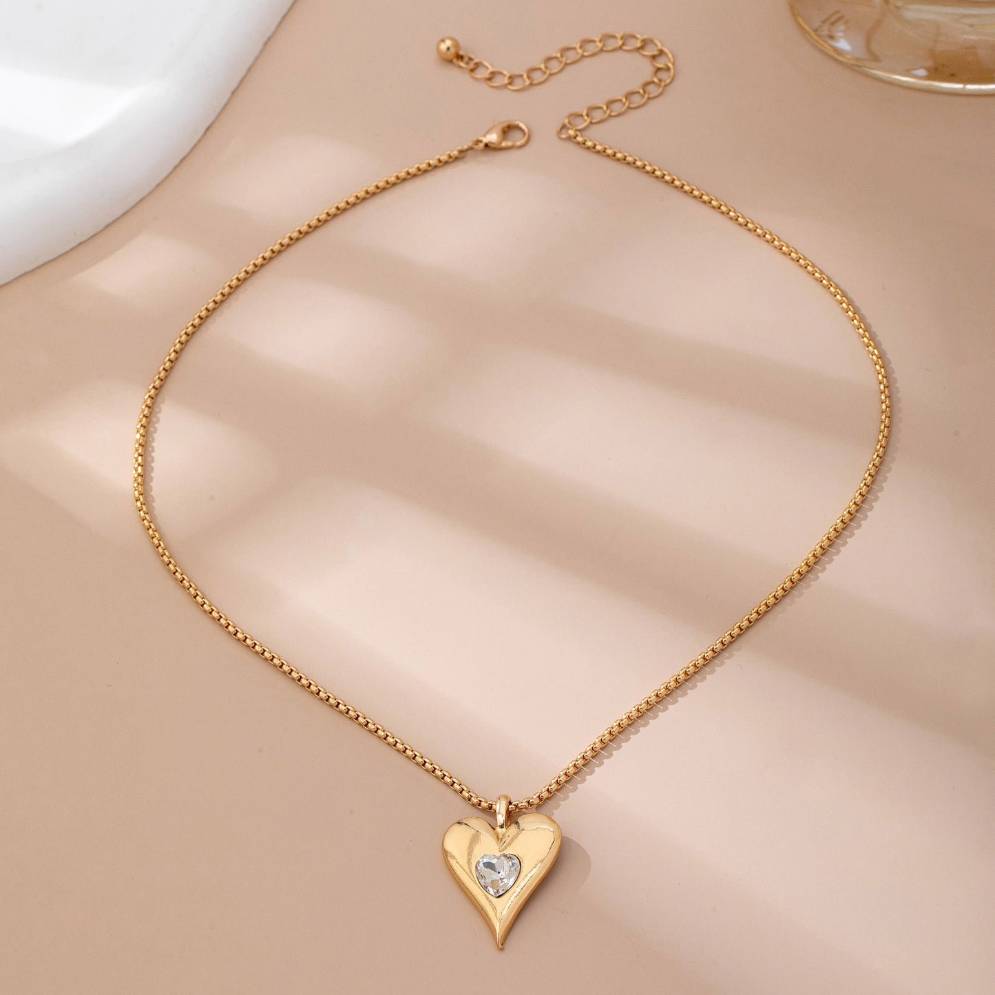 Gold-Tone Heart Pendant Necklace