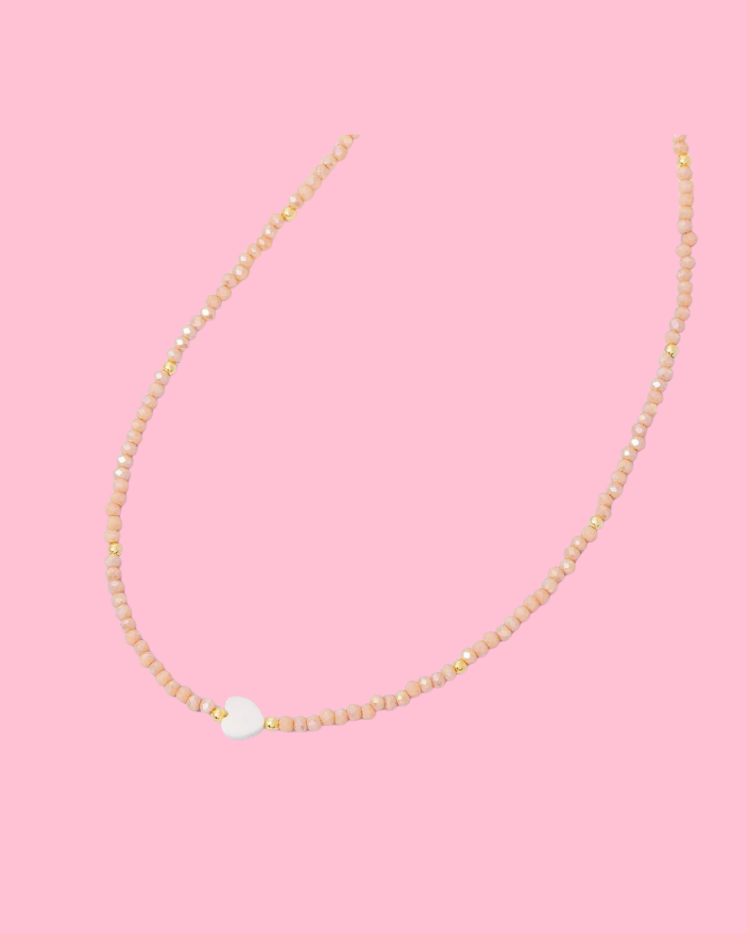 Dainty Multi Beaded Heart Charm Necklace