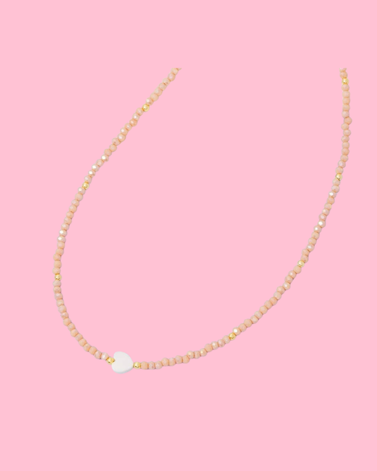 Dainty Multi Beaded Heart Charm Necklace