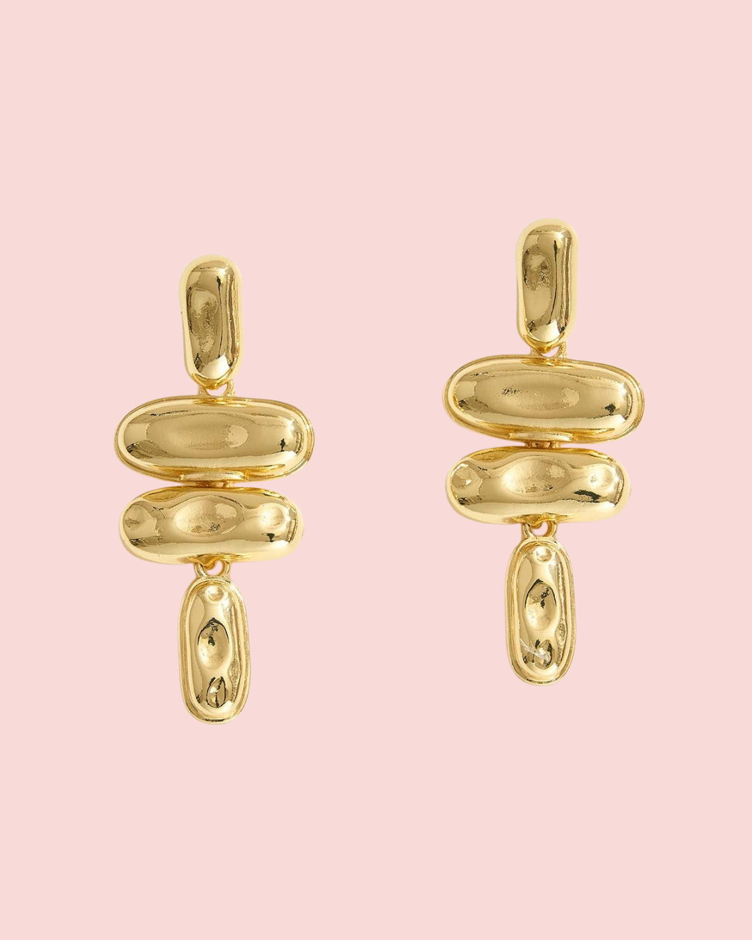 14K Gold Dipped Geometric Drop Earrings