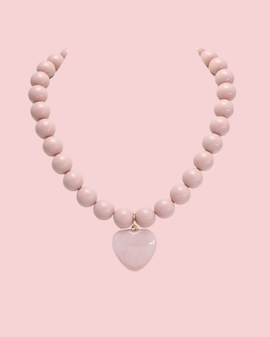 HEART CHARM BEADED NECKLACE