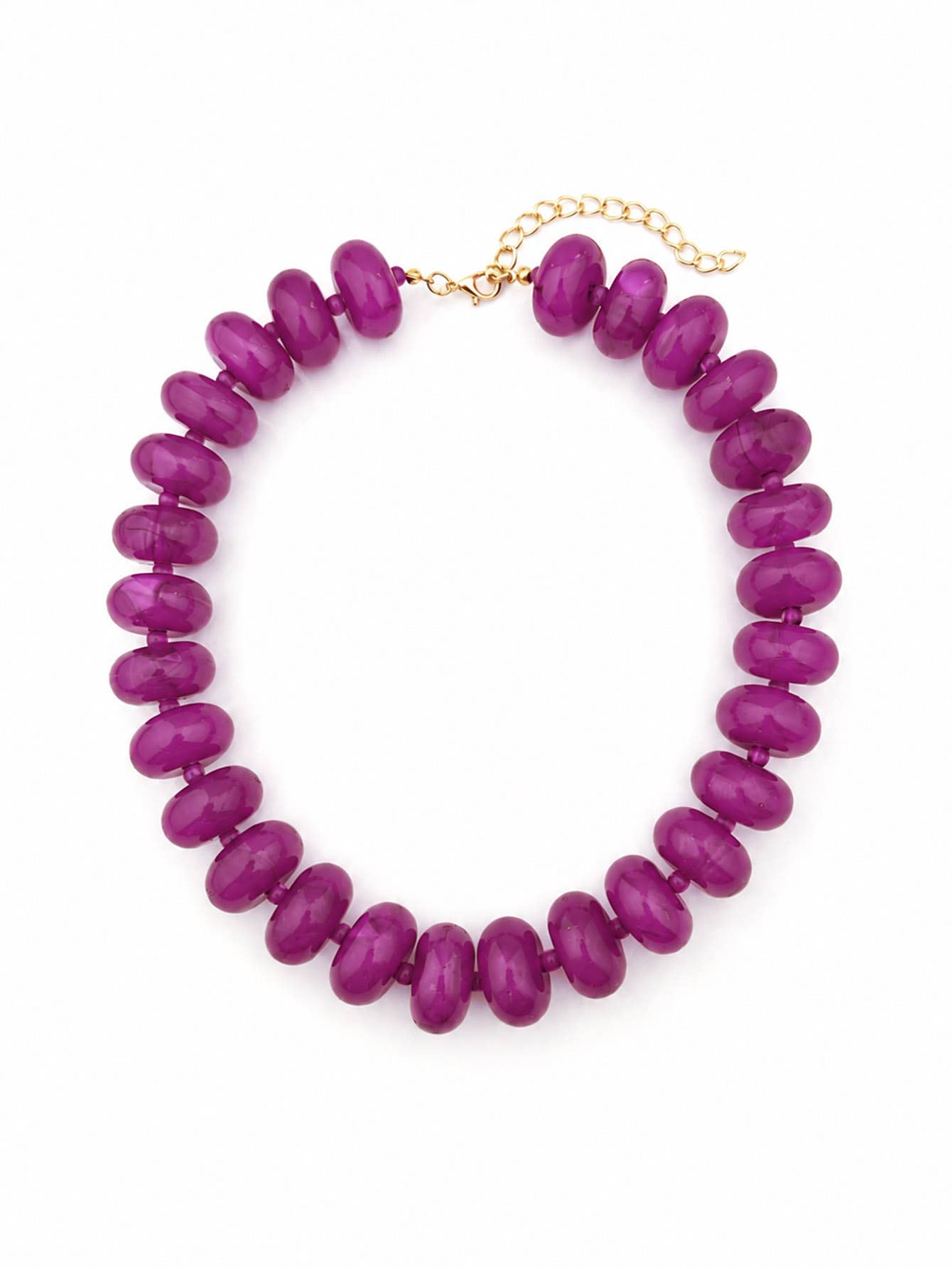 Flat Beaded Necklace Chunky Disc Choker Statement Jewelry
