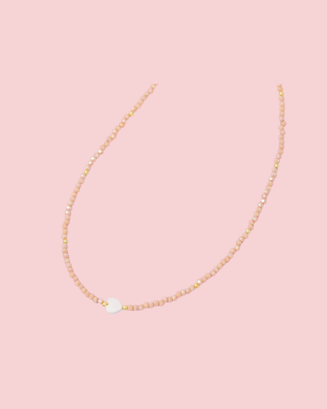 Dainty Multi Beaded Heart Charm Necklace
