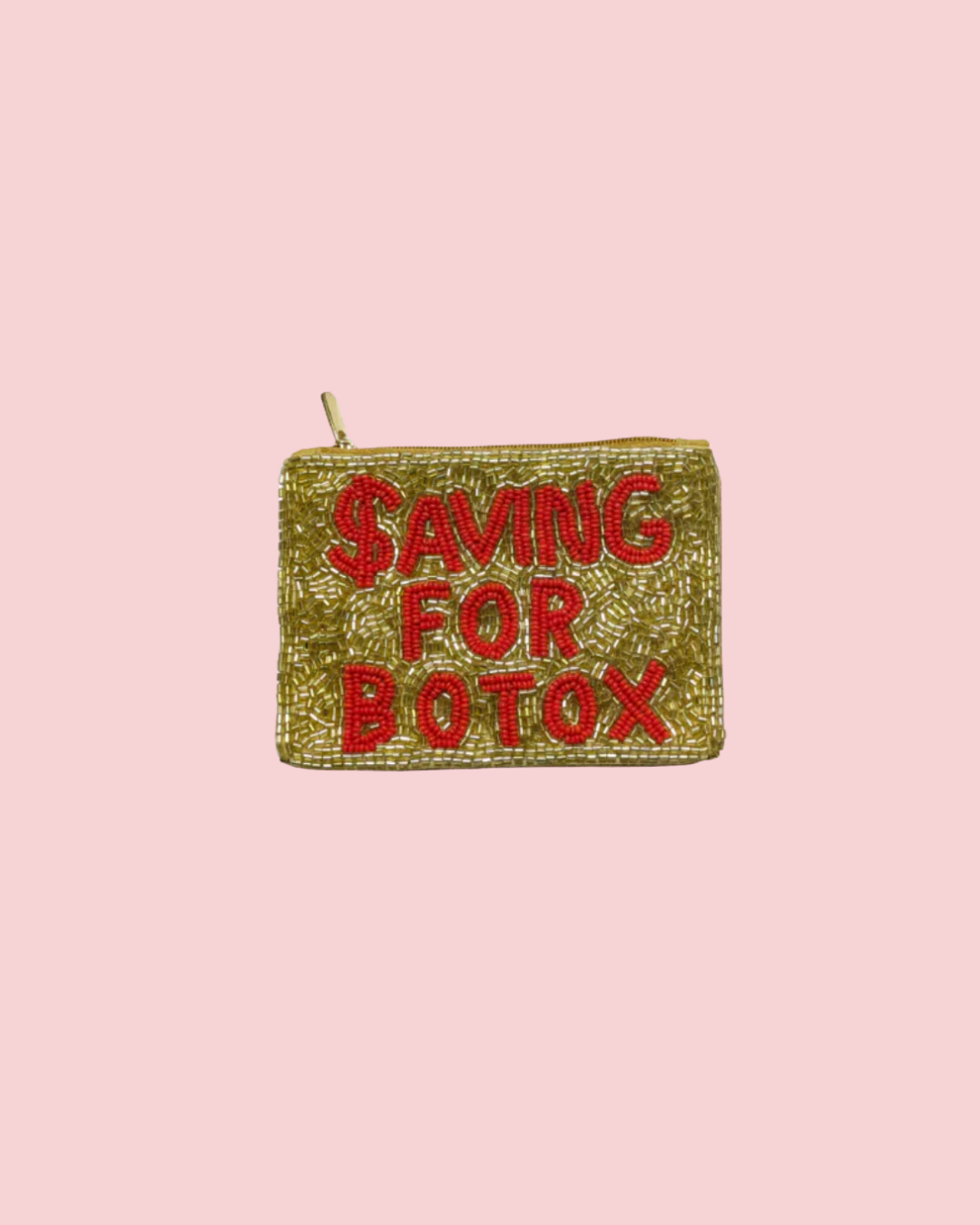 SAVING FOR BOTOX Fully Beaded Coin Purse