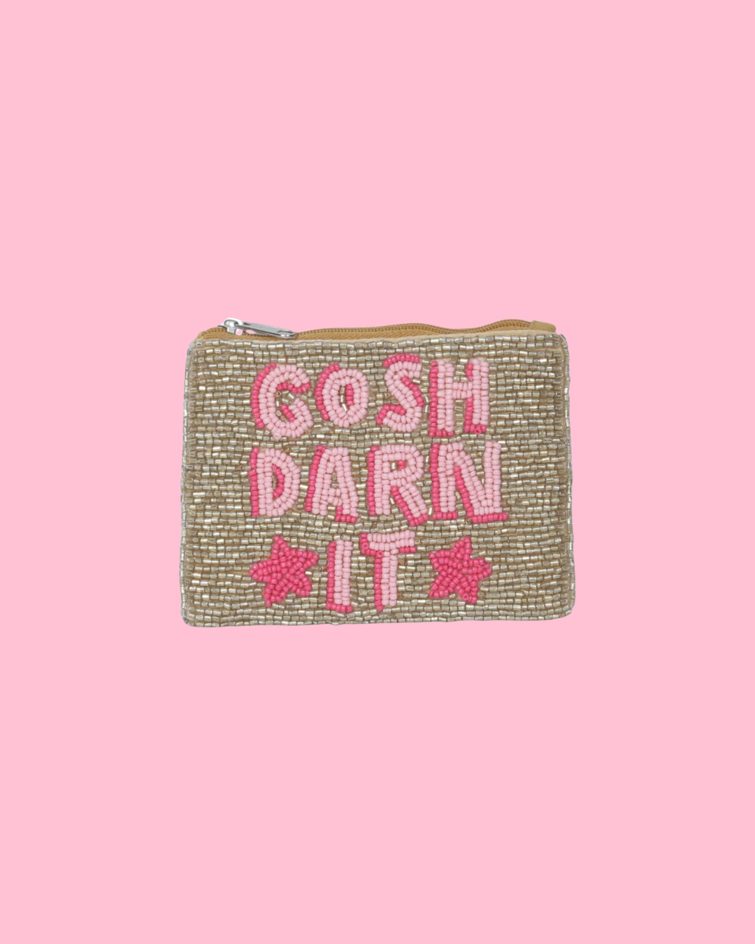 Ladies Gosh Darn It Themed Beaded Coin Purse