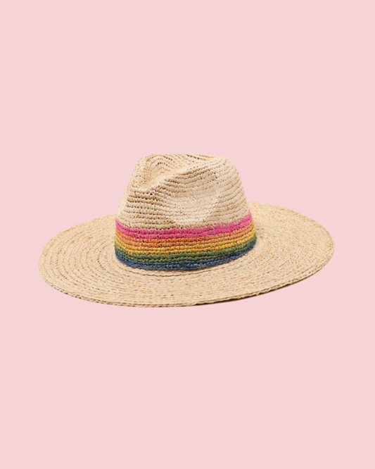 Rainbow Stripe Braided Sun Hat