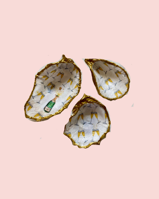 Champagne Oyster Shell Jewelry Dish