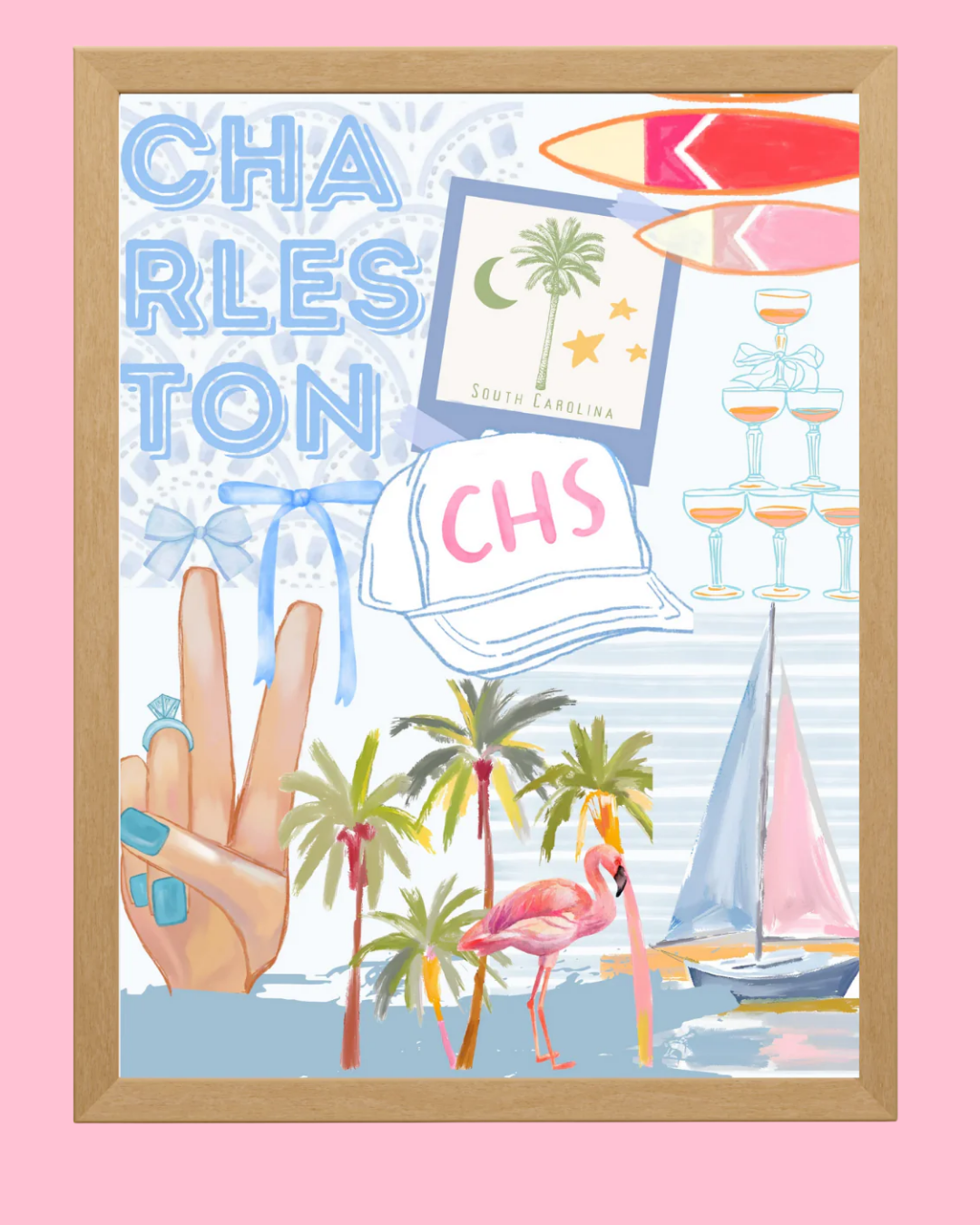 Charleston Collage Art Print