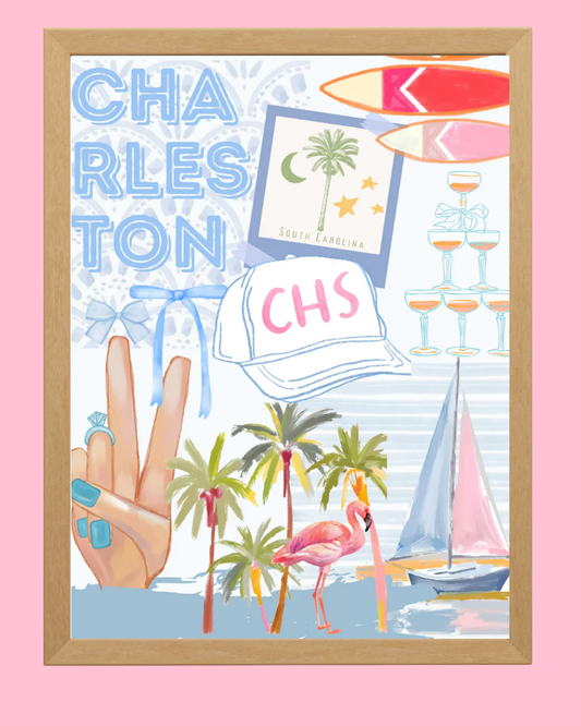 Charleston Collage Art Print