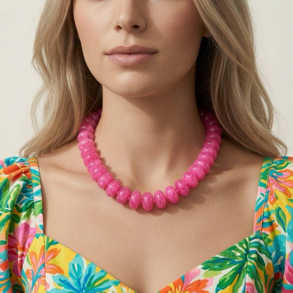 20mm Resin Rondelle Beaded Necklace