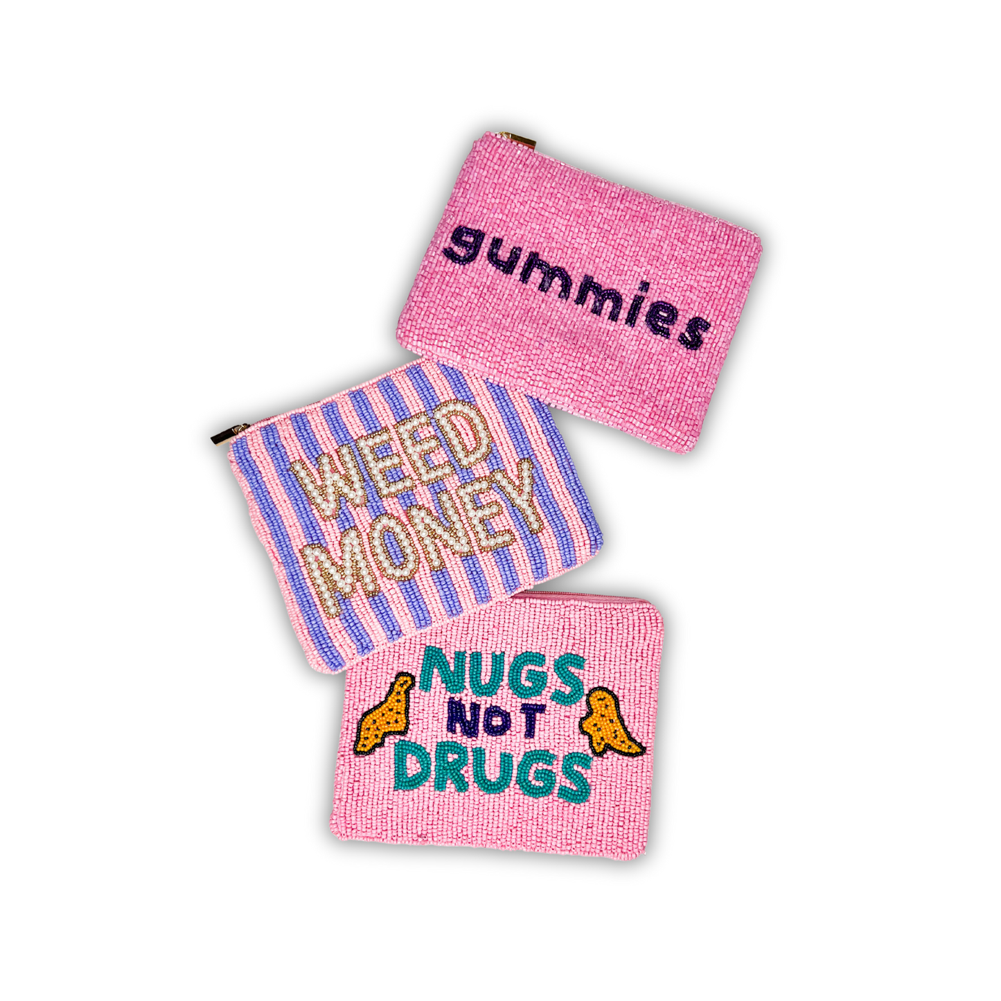 Living Best Life & Get In Loser XL Beaded Coin Purse