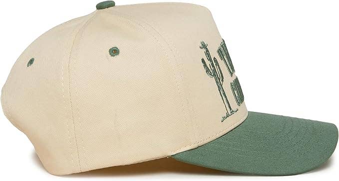 2-Tone 3D Embroidered Cap - Tequila Cowboy Club - Sage/Beige