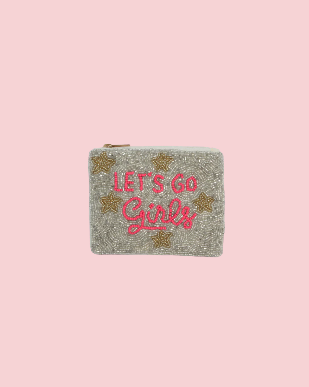 Lets Go Girl Themed  Fully Beaded Coin Purse