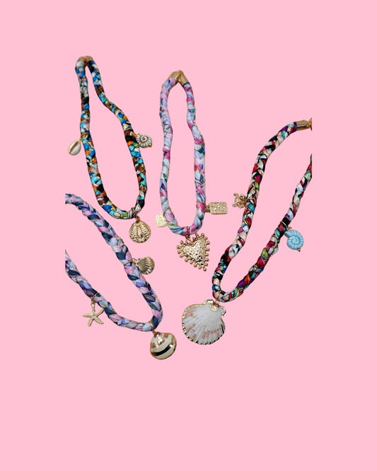 18K STAINLESS STEEL SCARF CHARM NECKLACE