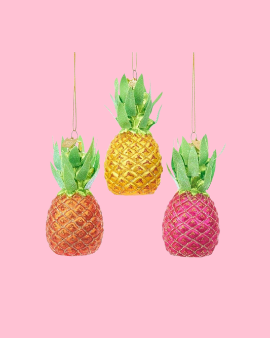 3.5"NOBLE GEMS GLS PINEAPPLE ORN 3A