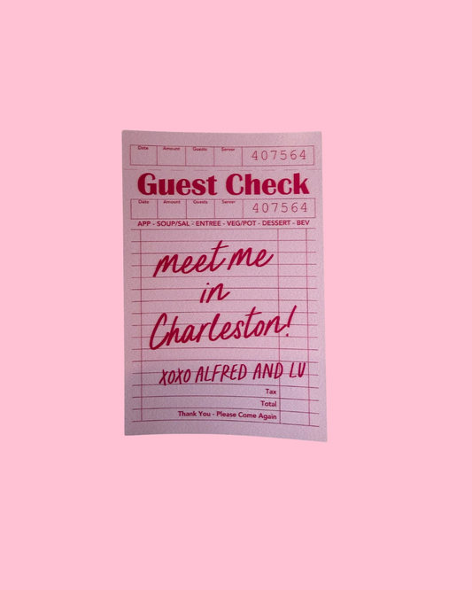 Meet Me In Charleston Guest Check Sticker