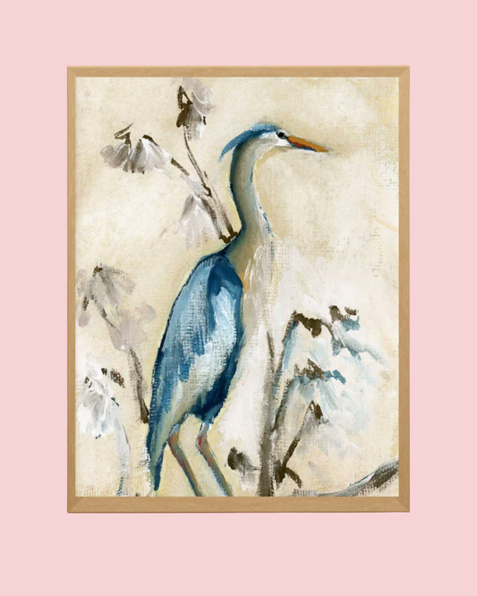 Gregory, a Heron Bird Vertical Print