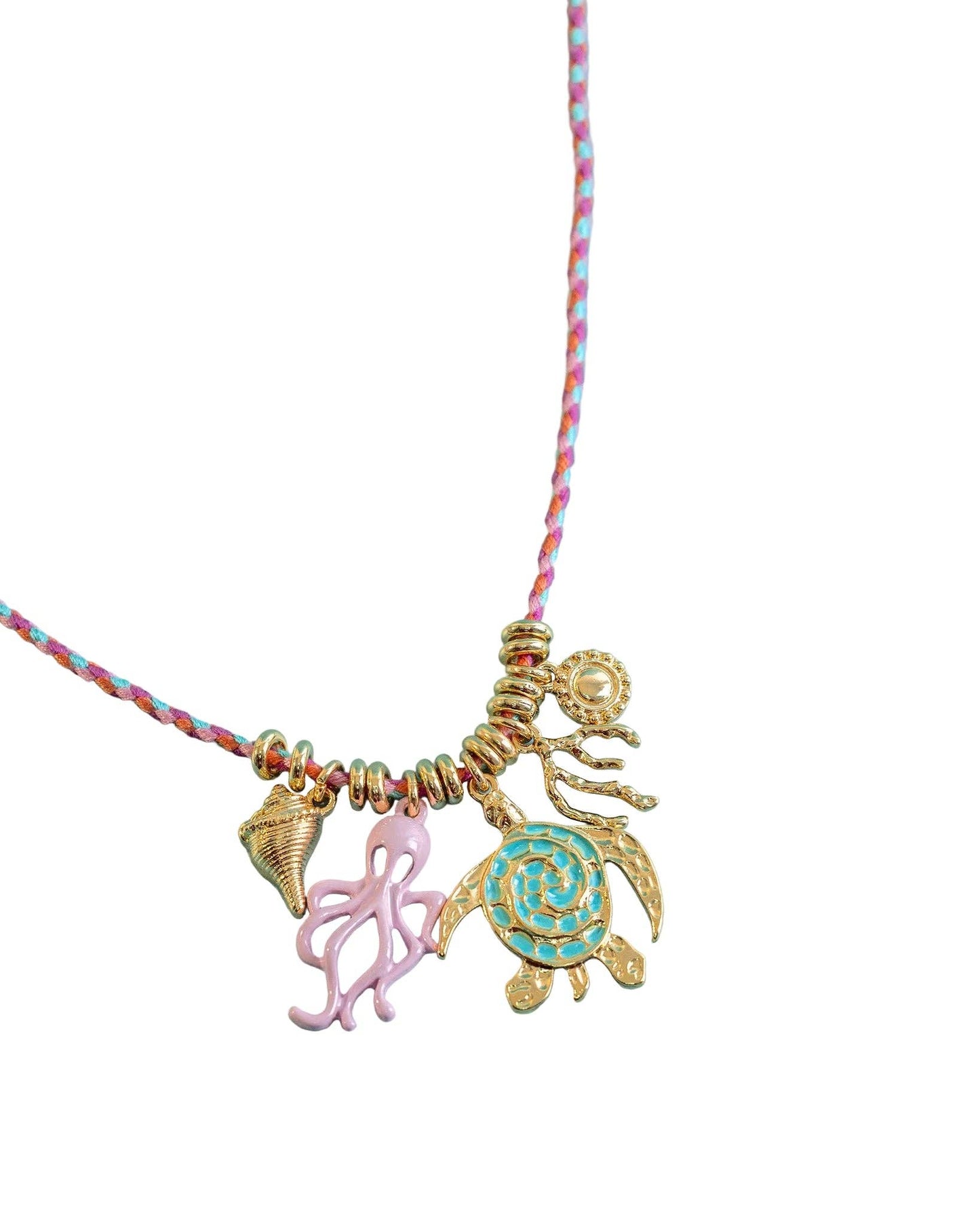 Pink Tropi-Cute Splash Ocean Critter Necklace
