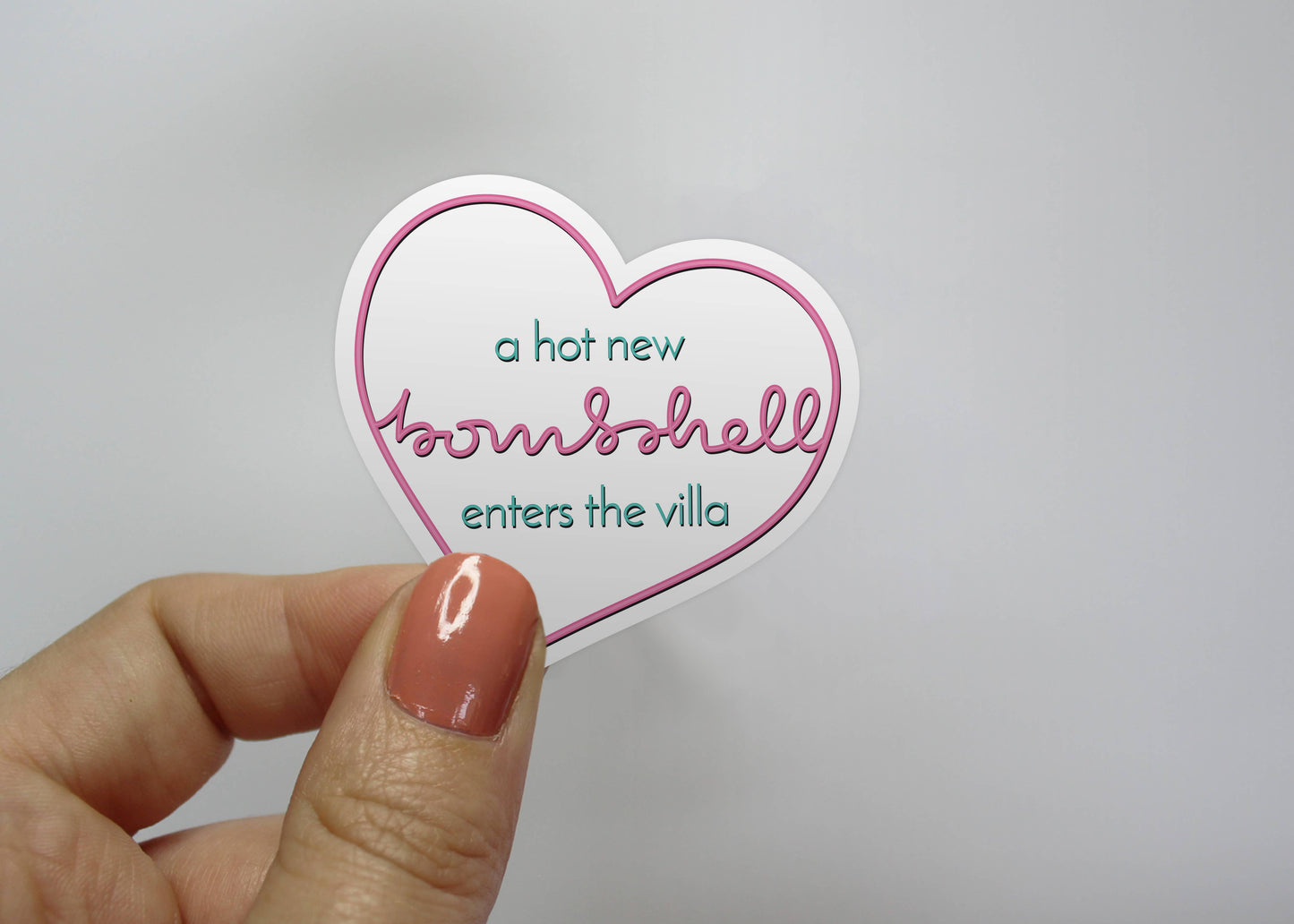 Hot New Bombshell Enters the Villa Love Island Heart Sticker