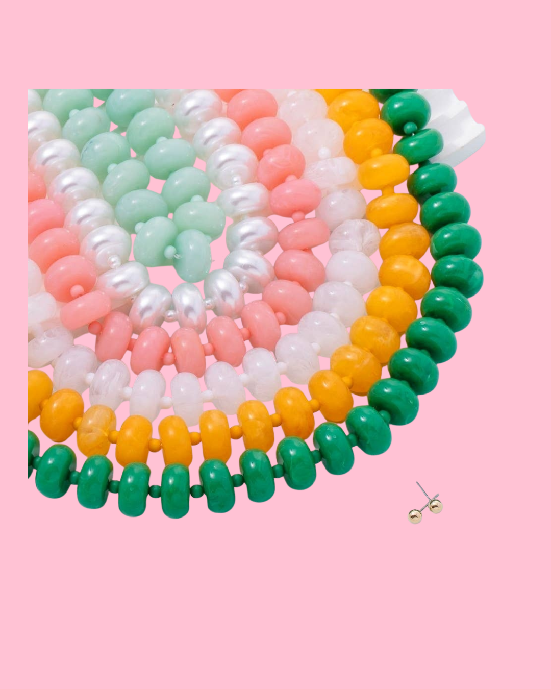 Bulky Acrylic Bead Link Necklace Set