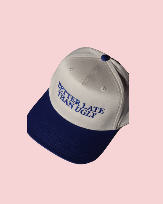 Better Late Than Ugly Embroidered Trucker Hat