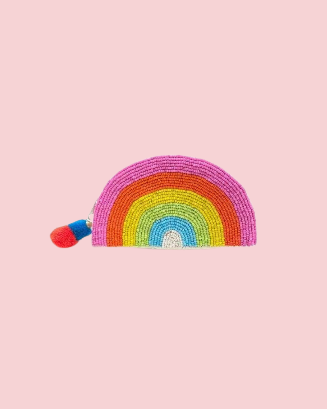 RAINBOW PATTERN BEADED COIN POUCH