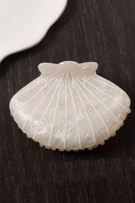 Jumbo Pink PVC Seashell Claw Clip