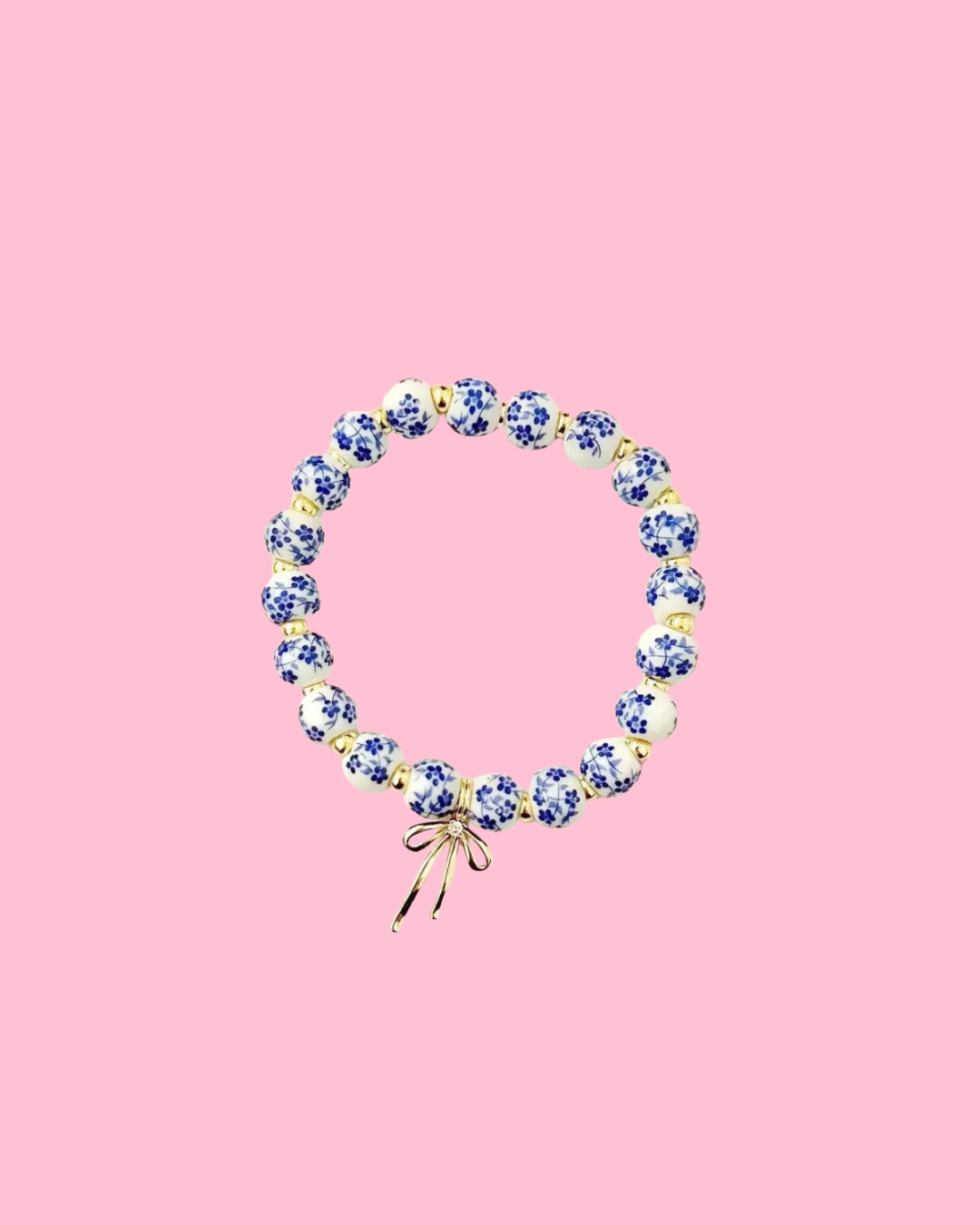 Bow Charm Floral Bracelet