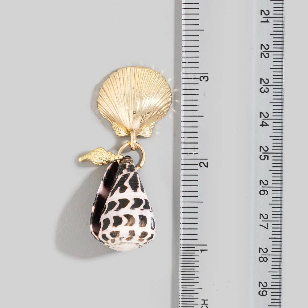 Seashell Cone Drop Earrings