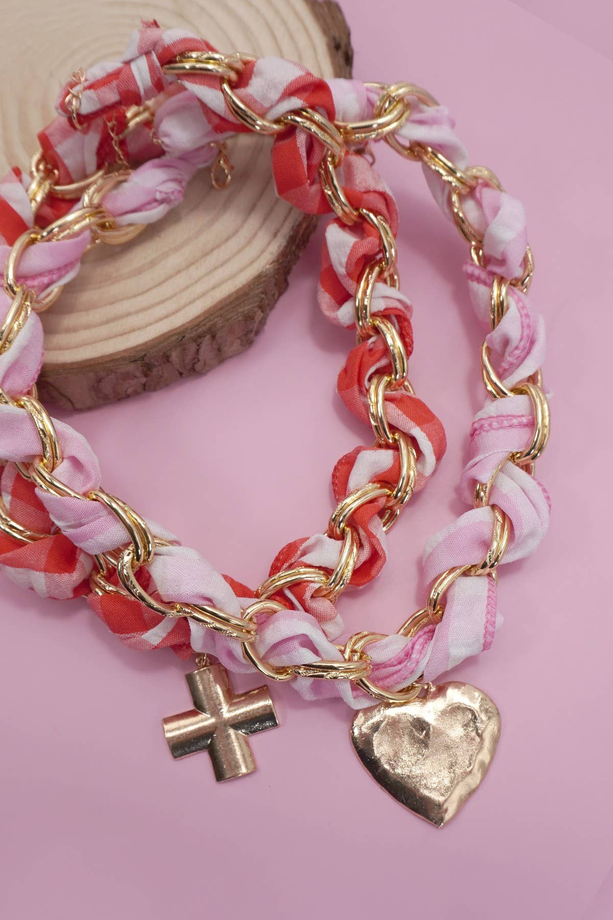 18K STAINLESS STEEL SCARF CHARM NECKLACE | 40NK9561