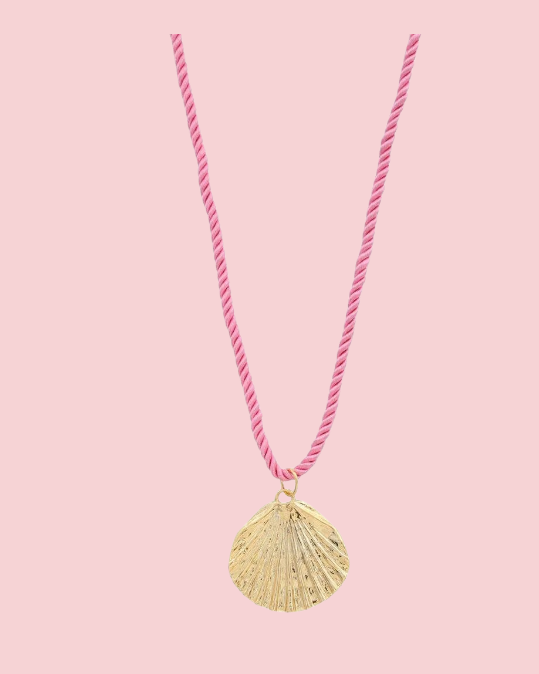 SODAJO SEASHELL PENDANT CORD GOLD DIPPED NECKLACE, HN 296