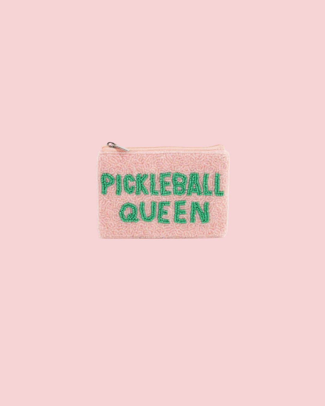 Pickleball Queen Seed Beaded Coin Purse