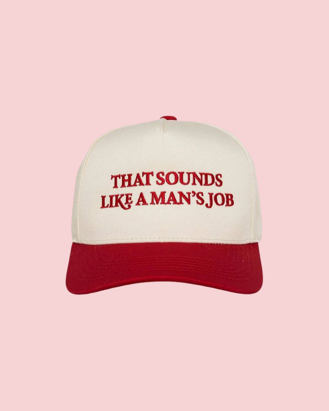 Two Tone Cap - That Sounds Like a Man's Job - Red/Beige