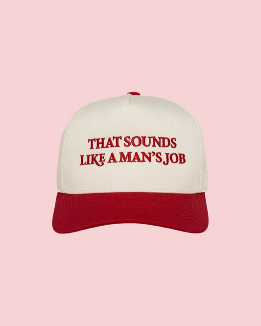 Two Tone Cap - That Sounds Like a Man's Job - Red/Beige