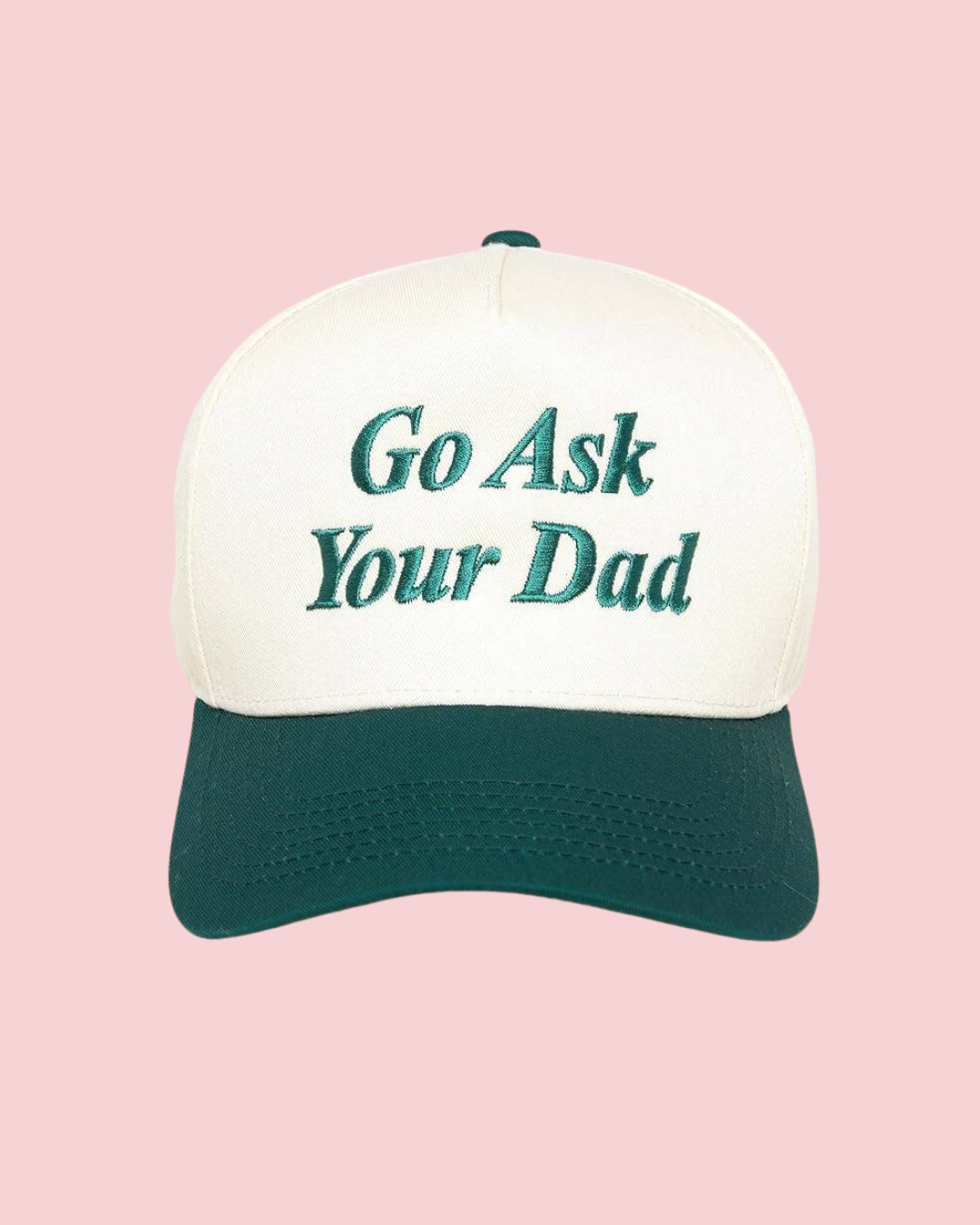 Two Tone Cap - Go Ask Your Dad - Beige/Green