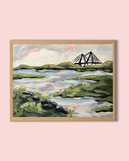Coastal Marsh Print: Marsh by the Bridge