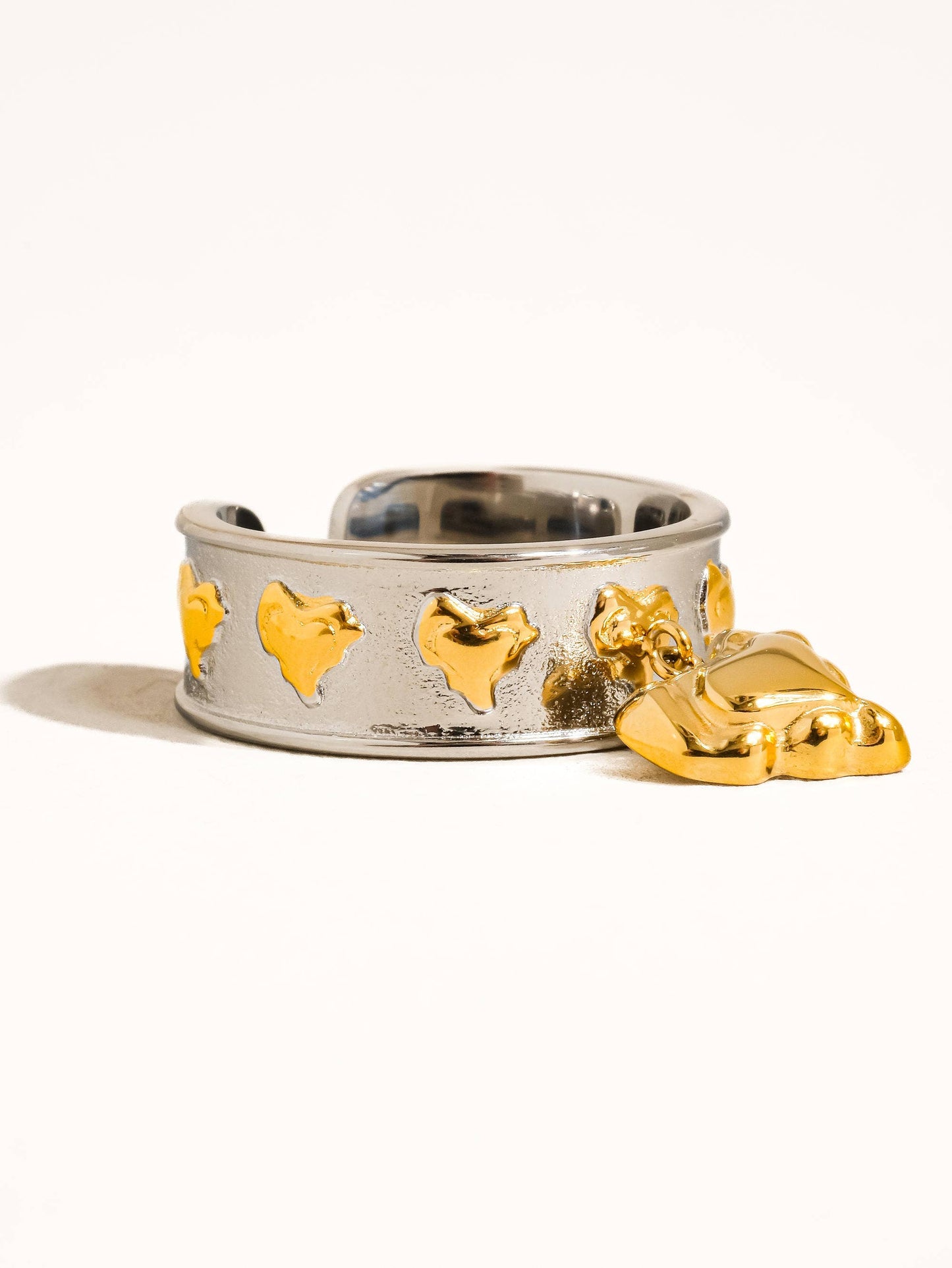 Alexia 18K Gold Non-Tarnish Multi Heart Dangle Ring